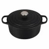 Discount 👍 Le Creuset 5.5 Qt. Round Signature Dutch Oven With Stainless Steel Knob | Licorice ✔️ -Le Creuset Shop rs11816 ls2501 2620ss lpr