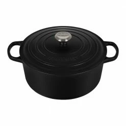 Budget 😀 Le Creuset 7.25 Qt. Round Signature Dutch Oven With Stainless Steel Knob | Licorice 🌟
