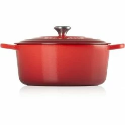 Deals ⭐ Le Creuset 9 Qt. Round Signature Dutch Oven With Stainless Steel Knob | Cerise/Cherry Red ✨ -Le Creuset Shop rs11939 lc 20200311 fr ps os 21177300602430 003b 1