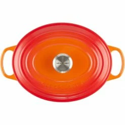 Best Sale 🔥 Le Creuset 5 Qt. Oval Signature Dutch Oven With Stainless Steel Knob | Flame Orange ✔️ -Le Creuset Shop rs11944 lc 20191021 fr ps 00007s 1