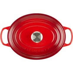 Best Sale 🥰 Le Creuset 5 Qt. Oval Signature Dutch Oven With Stainless Steel Knob | Cerise/Cherry Red ✔️ -Le Creuset Shop rs11949 lc 20191021 fr ps 00009s