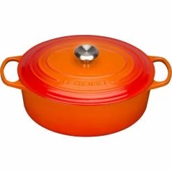 Best Sale ✨ Le Creuset 6.75 Qt. Oval Signature Dutch Oven With Stainless Steel Knob | Flame Orange 😀