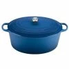 Best deal 🎁 Le Creuset 15.5 Qt. Oval Signature Dutch Oven With Stainless Steel Knob | Marseille Blue 🎉 -Le Creuset Shop rs12271 ls2502 4059ss
