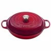 Best deal 🛒 Le Creuset 5 Qt. Signature Enameled Cast Iron Braiser With Stainless Steel Knob | Cerise/Cherry Red 🔥 -Le Creuset Shop rs12290 ls2532 3267ss
