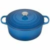 Coupon 🛒 Le Creuset 9 Qt. Round Signature Dutch Oven With Stainless Steel Knob | Marseille Blue 🎁