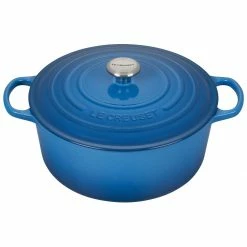 Coupon 🛒 Le Creuset 9 Qt. Round Signature Dutch Oven With Stainless Steel Knob | Marseille Blue 🎁