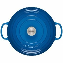 Coupon 🛒 Le Creuset 9 Qt. Round Signature Dutch Oven With Stainless Steel Knob | Marseille Blue 🎁 -Le Creuset Shop rs12412 ls2501 3059ss 3