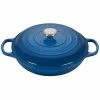 Best Pirce 🛒 Le Creuset 3.5 Qt. Signature Enameled Cast Iron Braiser With Stainless Steel Knob | Marseille Blue ⌛ -Le Creuset Shop rs12493 ls2532 3059