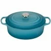 Brand new ⭐ Le Creuset 6.75 Qt. Oval Signature Dutch Oven With Stainless Steel Knob | Caribbean Blue 😀 -Le Creuset Shop rs12537 ls2502 3117ss