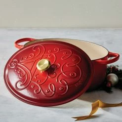 Best deal 🎁 Le Creuset 6.75 Qt. Oval Signature Dutch Oven | Noel (Cerise/Cherry Red) ✔️ -Le Creuset Shop rs12772 200716 lc noel square