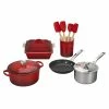 Budget 🌟 Le Creuset 12-Piece Mixed Material Cookware Set | Cerise ⌛ -Le Creuset Shop rs14026 rs13188 rs9689 12piece heritage cerise ss
