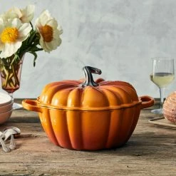 Flash Sale 🥰 Le Creuset 4 Qt. Pumpkin Cocotte | Persimmon ✔️ -Le Creuset Shop rs17160 220511 lecreuset pumpkincocotte sqret 1