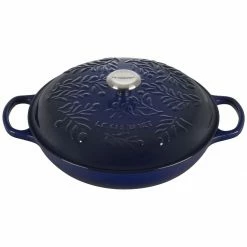 Brand new ✨ Le Creuset Olive Branch Collection 3.5 Qt. Signature Braiser | Indigo Blue 😀
