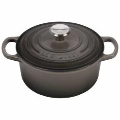 Budget ✨ Le Creuset 2 Qt. Round Signature Cast Iron Dutch Oven With Stainless Steel Knob | Oyster Grey 🎁