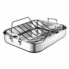 Deals 👏 Le Creuset Large Stainless Steel Roasting Pan With Nonstick Rack 🥰 -Le Creuset Shop rs7915 large pan angle rack