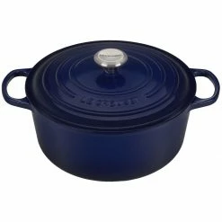 Wholesale 🌟 Le Creuset 7.25 Qt. Round Signature Dutch Oven With Stainless Steel Knob | Indigo Blue ❤️