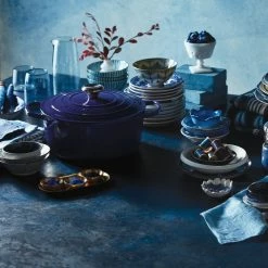 Wholesale 🌟 Le Creuset 7.25 Qt. Round Signature Dutch Oven With Stainless Steel Knob | Indigo Blue ❤️ -Le Creuset Shop rs8696 fall shoot indigo editorial 1