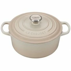 Deals 🎉 Le Creuset 4.5 Qt. Round Signature Dutch Oven With Stainless Steel Knob | Meringue White 🧨
