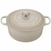 Hot Sale 🎉 Le Creuset 7.25 Qt. Round Signature Dutch Oven With Stainless Steel Knob | Meringue White 🌟 -Le Creuset Shop rs9083 ls2501 28716ss 1