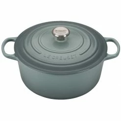 Buy 😀 Le Creuset 7.25 Qt. Round Signature Dutch Oven With Stainless Steel Knob | Sea Salt 😀