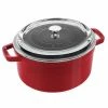 New π Staub 4 Qt. Round Cocotte/Dutch Oven With Glass Lid | Cherry Red π 2 New π Staub 4 Qt. Round Cocotte/Dutch Oven With Glass Lid | Cherry Red π -Le Creuset Shop staub cherry