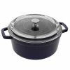 Budget 💯 Staub 4 Qt. Round Cocotte/Dutch Oven With Glass Lid | Dark Blue 👍 -Le Creuset Shop staub dark blue