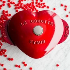 Buy 💯 Staub 1.75 Qt. Heart Cocotte/Dutch Oven | Cherry Red ⌛ -Le Creuset Shop staub heart cocottes 1