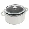 Top 10 🎉 Staub 4 Qt. Round Cocotte/Dutch Oven With Glass Lid | White Truffle 🎉 -Le Creuset Shop staub truff