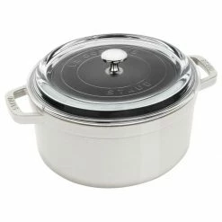 Top 10 🎉 Staub 4 Qt. Round Cocotte/Dutch Oven With Glass Lid | White Truffle 🎉