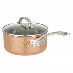Flash Sale 🔔 Viking 3 Ply Copper Clad 10 Piece Cookware Set 👏 -Le Creuset Shop viking culinary 3 ply copper clad 10 piece cookware set saucepan